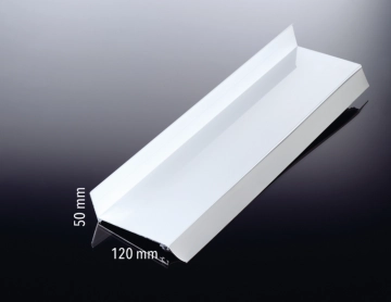 Alu Wandanschlußprofil 120 mm, weiß (RAL 9016) Längen: 2050 - 6100 mm, inkl. Dichtung