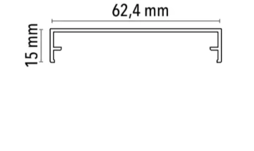 Klemmdeckel für 60 mm Profile, 1000 - 7000 mm, anthrazit (RAL 7016)