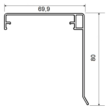 Klemmdeckel mit Wetterschenkel für 60 mm Profile, weiß (RAL 9016)