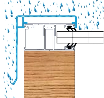 Klemmdeckel mit Wetterschenkel für 60 mm Profile, weiß (RAL 9016)