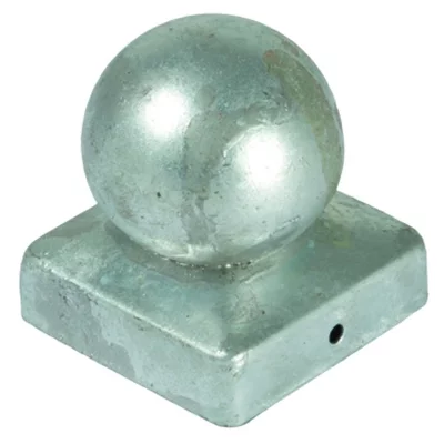 Pfostenabdeckung aus Metall 7 x 7 cm Kugel Feuerverzinkt