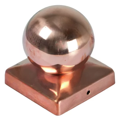 Pfostenabdeckung aus Metall 9 x 9 cmKugel Kupfer