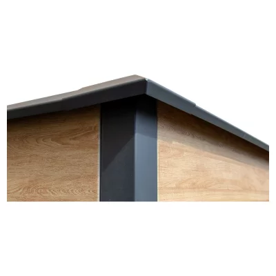 EMMI Metall-Hochbeet Holzdekor150 x 75 x 77 cm, Stahl verz. pulverbesch.mit Schneckenschutzkante