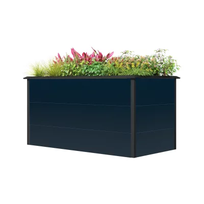 EVA Metall-Hochbeet ANTHRAZIT150 x 75 x 77 cm, Stahl verz. pulverbesch.mit Schneckenschutzkante