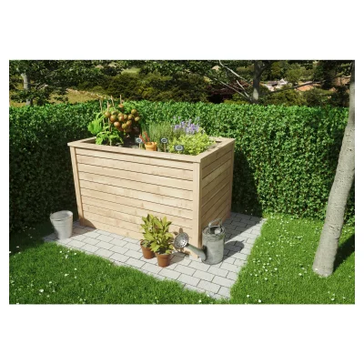 VEIJLE-Hochbeet LÄRCHEB 125 x H 80 x T 85 cm, 650 linkl. Folieneinsatz, vorgefertigt