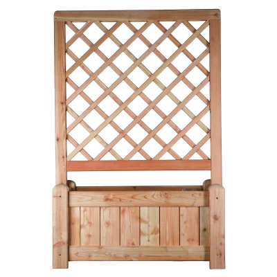 GÖTEBORG Blumenkübel Lärche B 100 x T 50 x H 50 cm, V2A verschraubtPfosten 88/88 mm, Bretter 18/78 mm