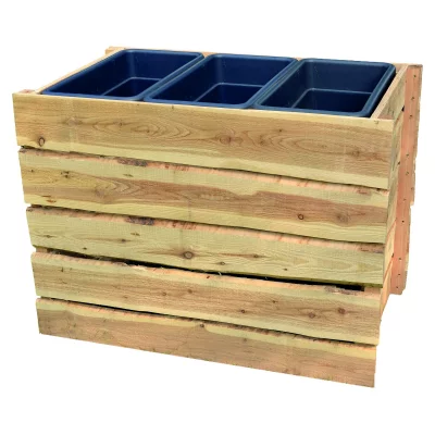 HERLEV Hochbeet LärcheB 110 x T 64 x H 79 cm, aus sägerauen Brettern