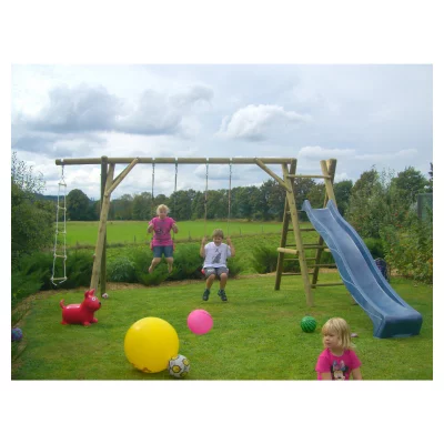 TOBI SpielanlageB450 x T180 x H220 cmRundhölzer 10 cm, Podesthöhe 145 cm