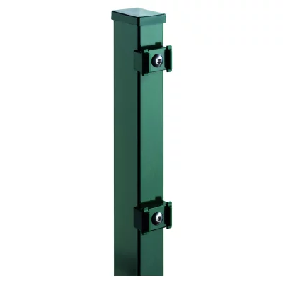 TOM Zaunpfosten RAL 6005 grünfür 2030 mm, RR60/40 x 2600 mmmit Klemmhalter