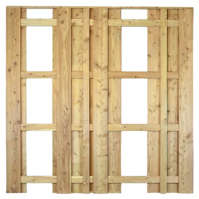 AALBORG-Serie, Lärche180 x 180 cm, Riegel 28/70 mm,Lamellen 16/140 mm und 16/60 mm