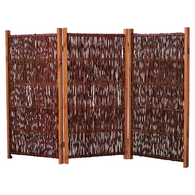 SOFIA Paravent aus Weide 180 x 120 cm (3x 60 x 120 cm)3-teilig mit Scharnieren