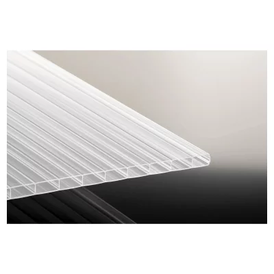 KATTO-Terrassenüberdachung5085 x 5000 mm, Leimholzbausatz mitPoly Breitk. weiß, Zub. pressbl., Rinne PVC-grau