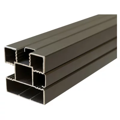 ECOSTECK-Pfosten AluminiumANTHRAZIT, 68 x 68 x 2400 mminkl. Abstandhalter, Schienen + Kappen