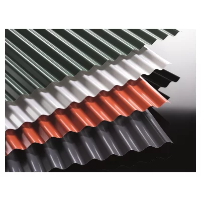 Stahlwellplatten S 76/180,5 mm mit 25 my Polyesterbesch.Farbe: