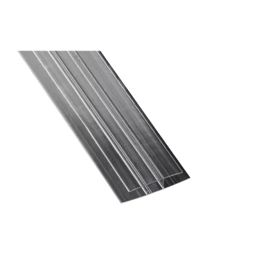 Polycarbonat H-Profil 6000 mmfür 16 mm, glasklarnur für den senkrechten Verbau