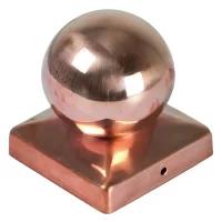 Pfostenabdeckung aus Metall 9 x 9 cmKugel Kupfer