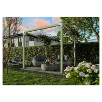 QUATTRO-Pergola 2 240x270x240cm
Pfosten 9x9 cm, inkl. Metall-Steckverbinder 
ohne Schrauben, DIY-Bausatz