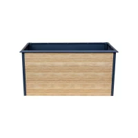 EMMI Metall-Hochbeet Holzdekor
150 x 75 x 77 cm, Stahl verz. pulverbesch.
mit Schneckenschutzkante