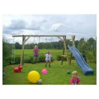 TOBI Spielanlage
B450 x T180 x H220 cm
Rundhölzer 10 cm, Podesthöhe 145 cm