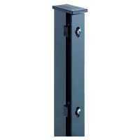 JERRY Eck-Zaunpfosten RAL 7016 anthrazitfür 1830 mm Zaun, RR60/40 x 2400 mmmit Flacheisenleiste