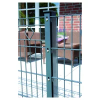 JERRY Eck-Zaunpfosten RAL 7016 anthrazit
für 1830 mm Zaun, RR60/40 x 2400 mm
mit Flacheisenleiste