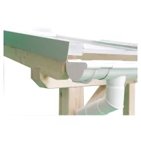 KATTO-Terrassenüberdachung
5085 x 5000 mm, Leimholzbausatz mit
Poly Breitk. weiß, Zub. pressbl., Rinne PVC-grau