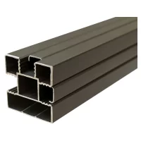 ECOSTECK-Pfosten AluminiumANTHRAZIT, 68 x 68 x 2400 mminkl. Abstandhalter, Schienen + Kappen